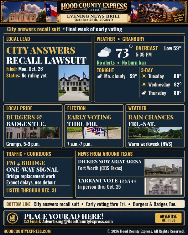 Original HCE Evening News Brief October 26 Facebook graphic