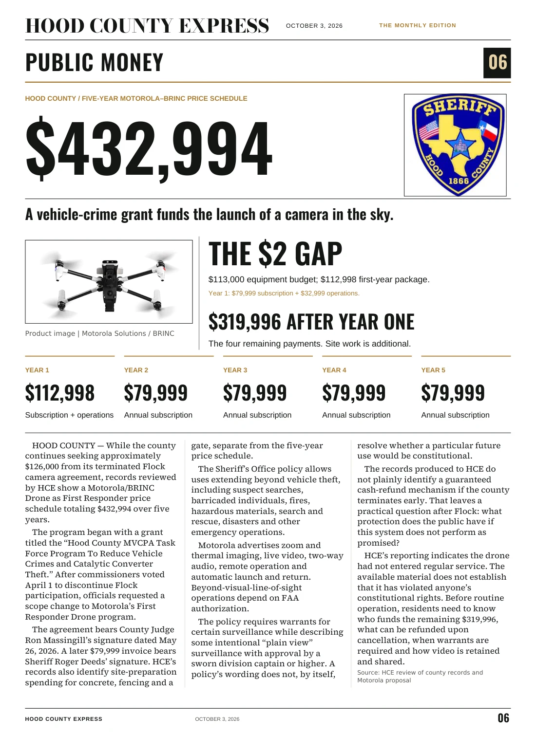Page 6, The county drone program. Readable text is available below.